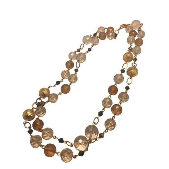Vintage Double Strand Glass Beaded Necklace - Picture 1 of 4